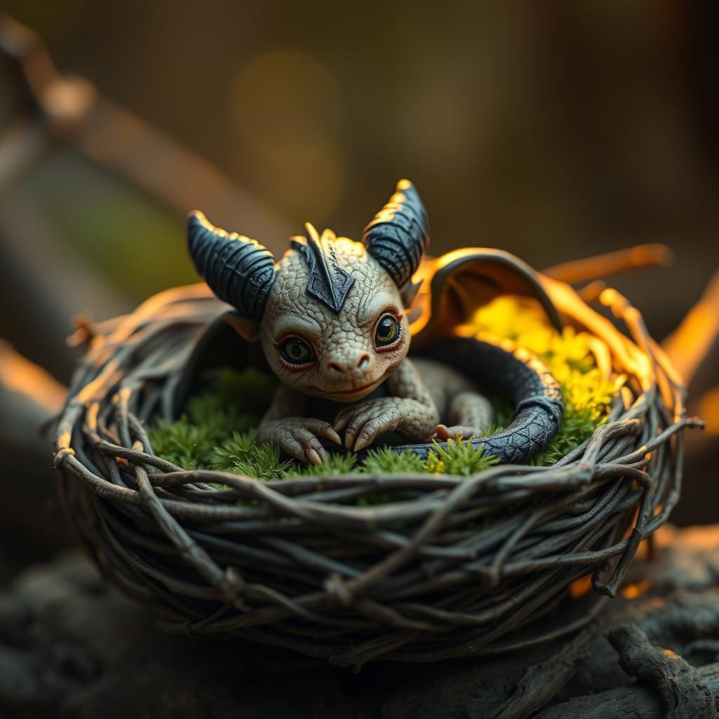Scary but Cute Baby Dragon