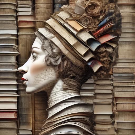 Book Wig Woman in Profile: Abstract Art