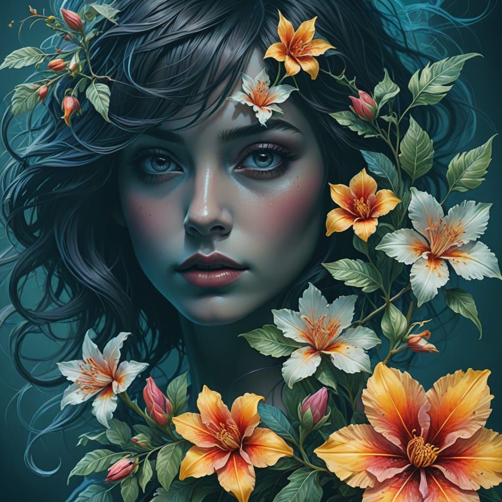 Fantastical Portrait with Deep, Dramatic Colors