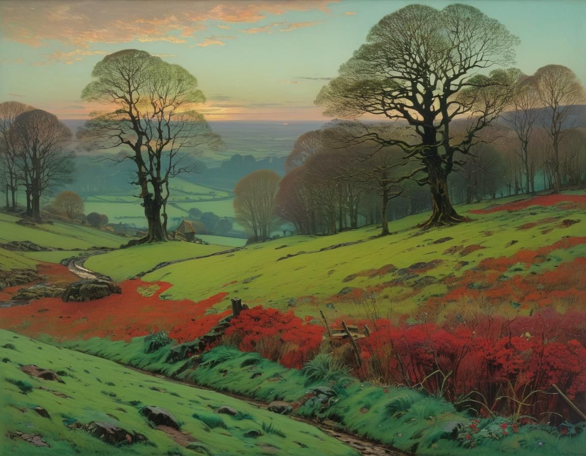 Luminous River Landscape in Tonalist Impressionist Style