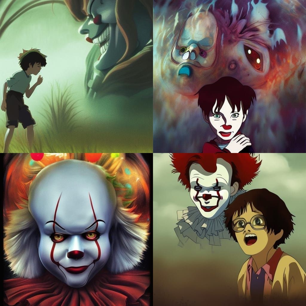 Pennywise in Studio Ghibli Style Splash Art