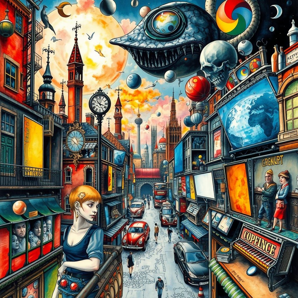 Urban Underworld: Bus Station (Artist Study: Edward Burra)