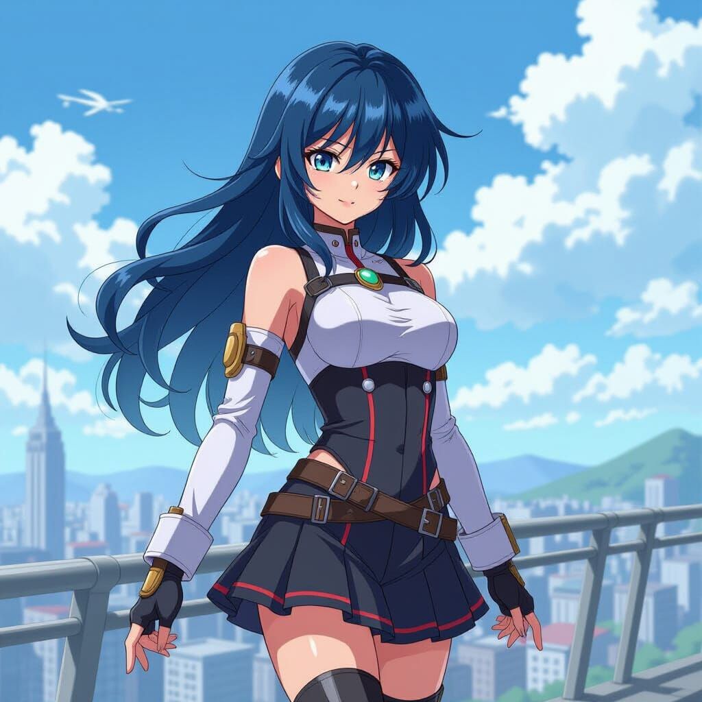 Anime Sky Dweller in Cel-Shaded Style