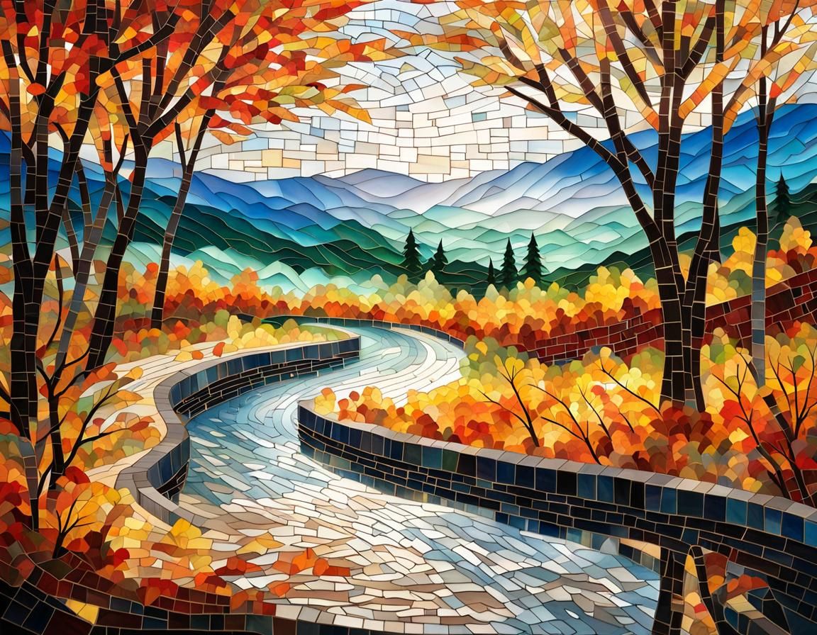 Translucent Autumn Landscape in Polycarbonate Mosaic