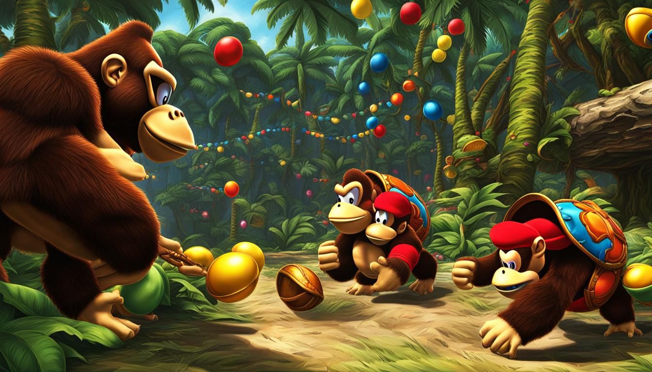 Donkey Kong and Bowser Turtle Shell Battle