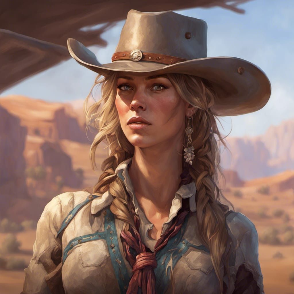 Bres Bassinger as Wild West Cowgirl Portrait