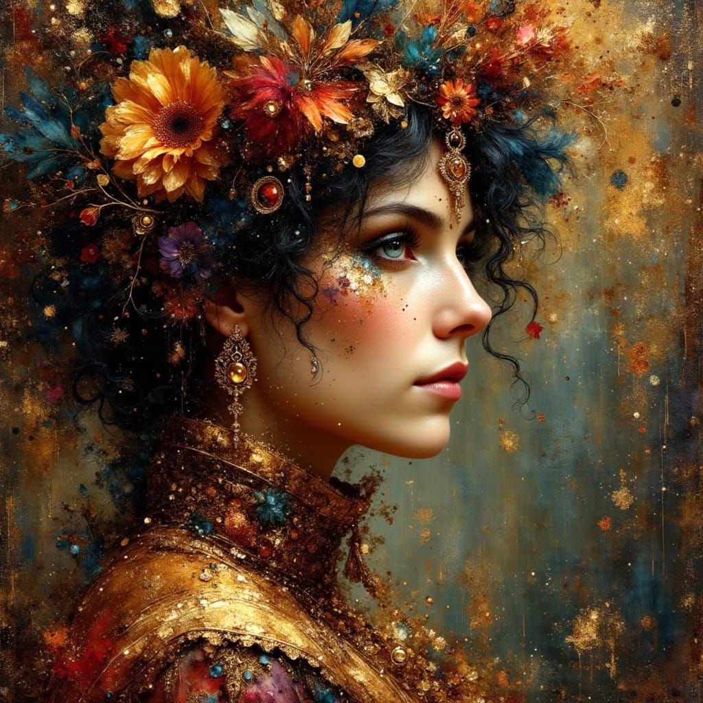 Gypsy Punk Queen in Vermeer Style