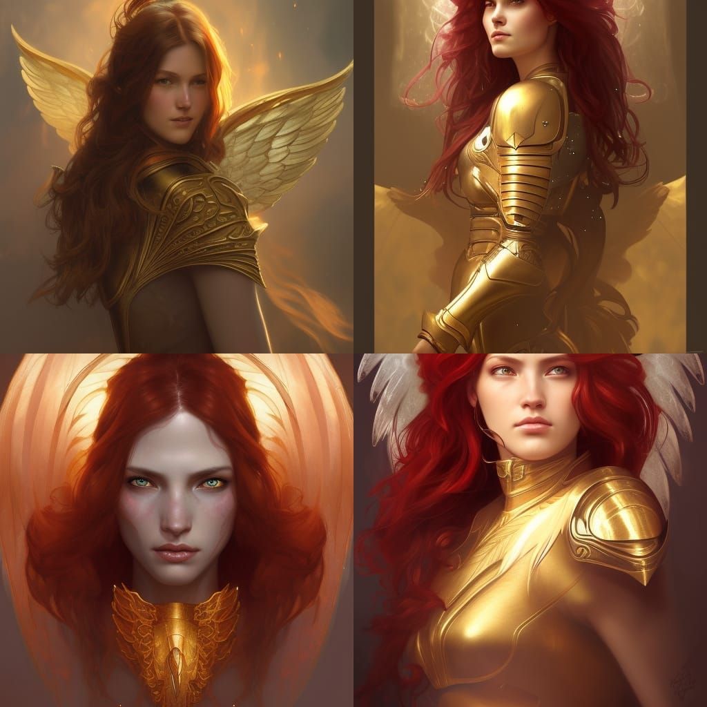 Angelic Female Paladin Portrait in Splash Art Style