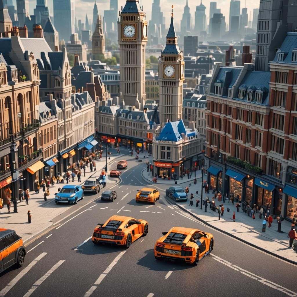 Lego Audi R8 Drives Around London in Digital Art