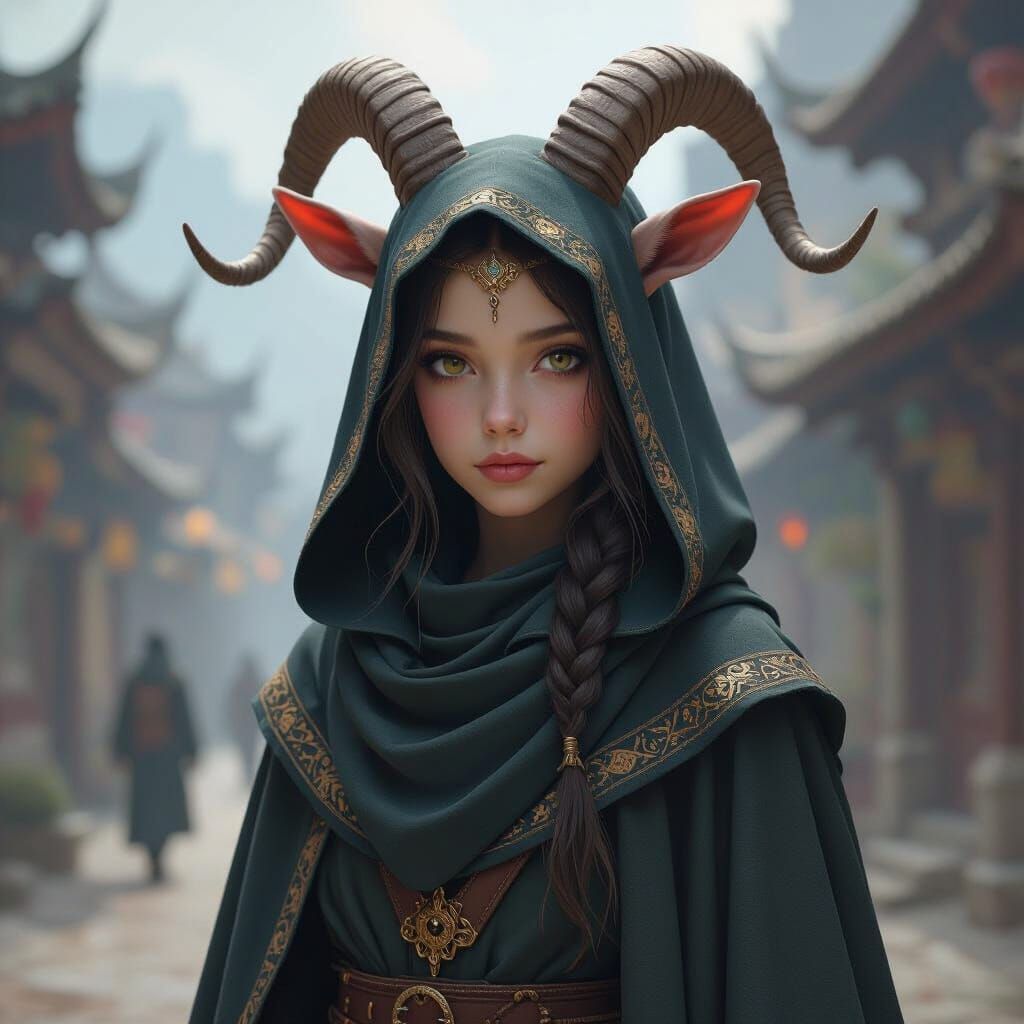 Christian Monk Girl Character in Detailed Matte Painting Sty...