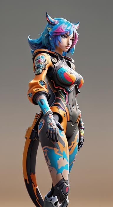 Nintendo Switch as Anime Girl in Cyberpunk Style