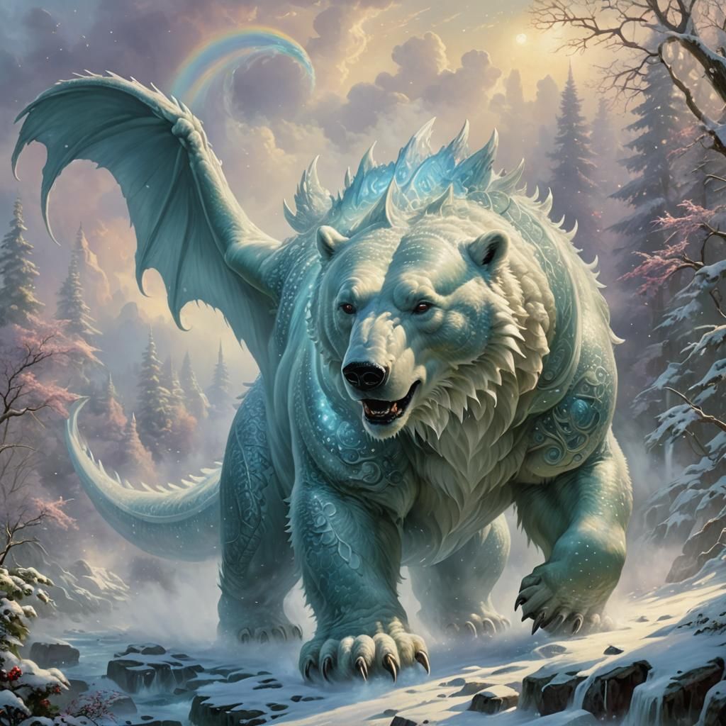 A hybrid dragon polar bear