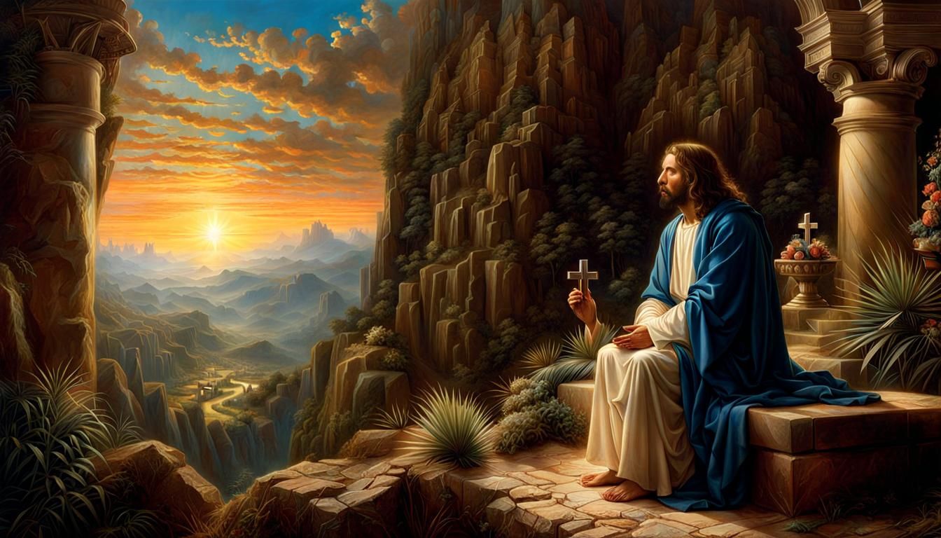 Jesus Praying: A Digital Matte Painting