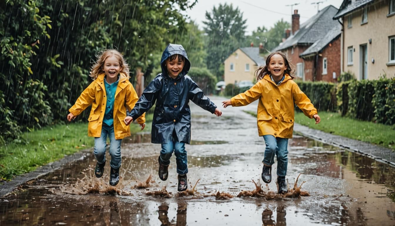 Best Friends Rainy Day Puddle Jumping Adventure