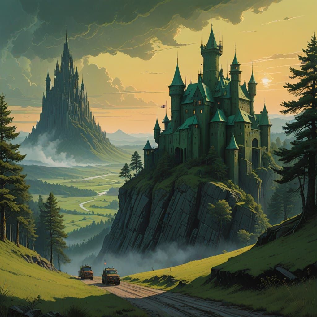 Majestic Castle Amidst Dreamlike Landscape