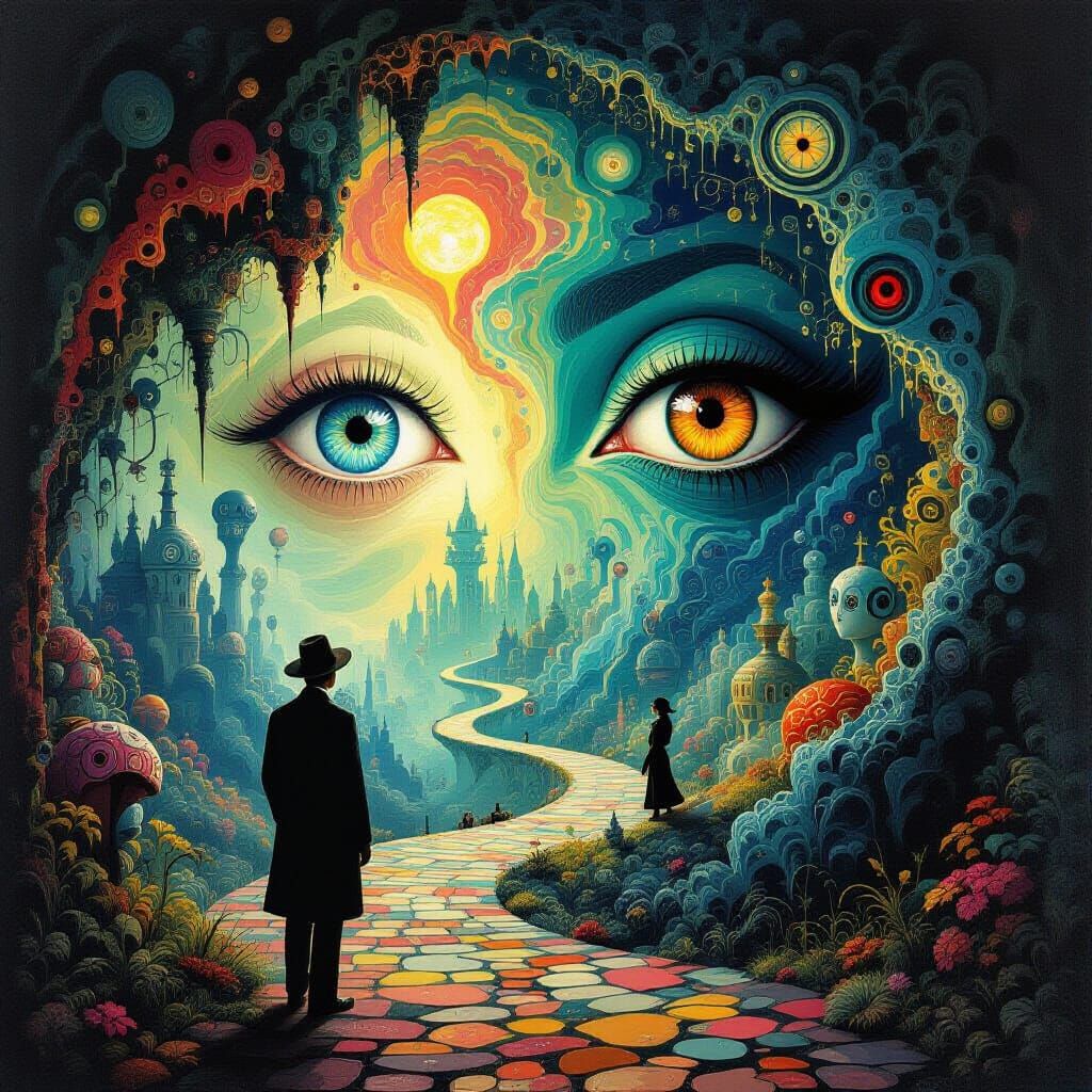 Surreal Eyes Observe Bizarre World with Whimsical Figures