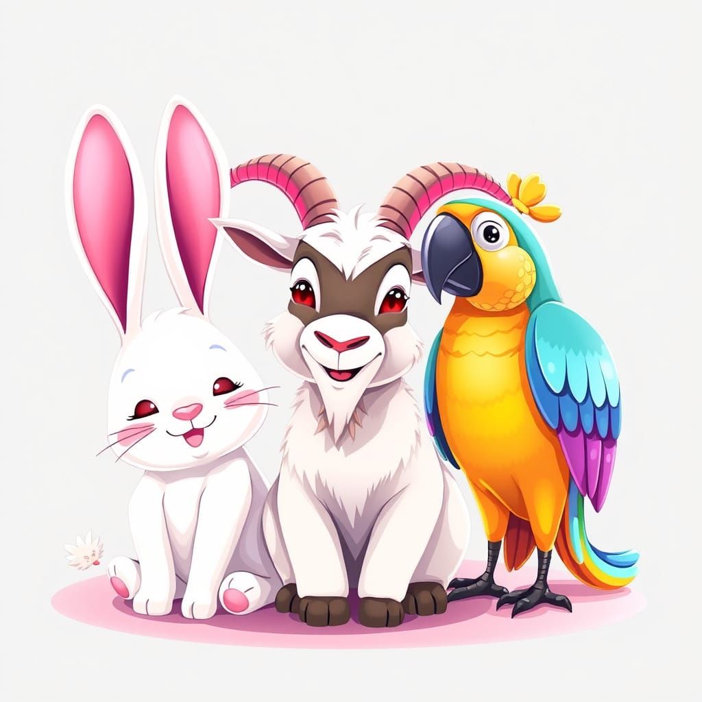 Whimsical, Hyper-Realistic Animal Illustration in Modern Sty...