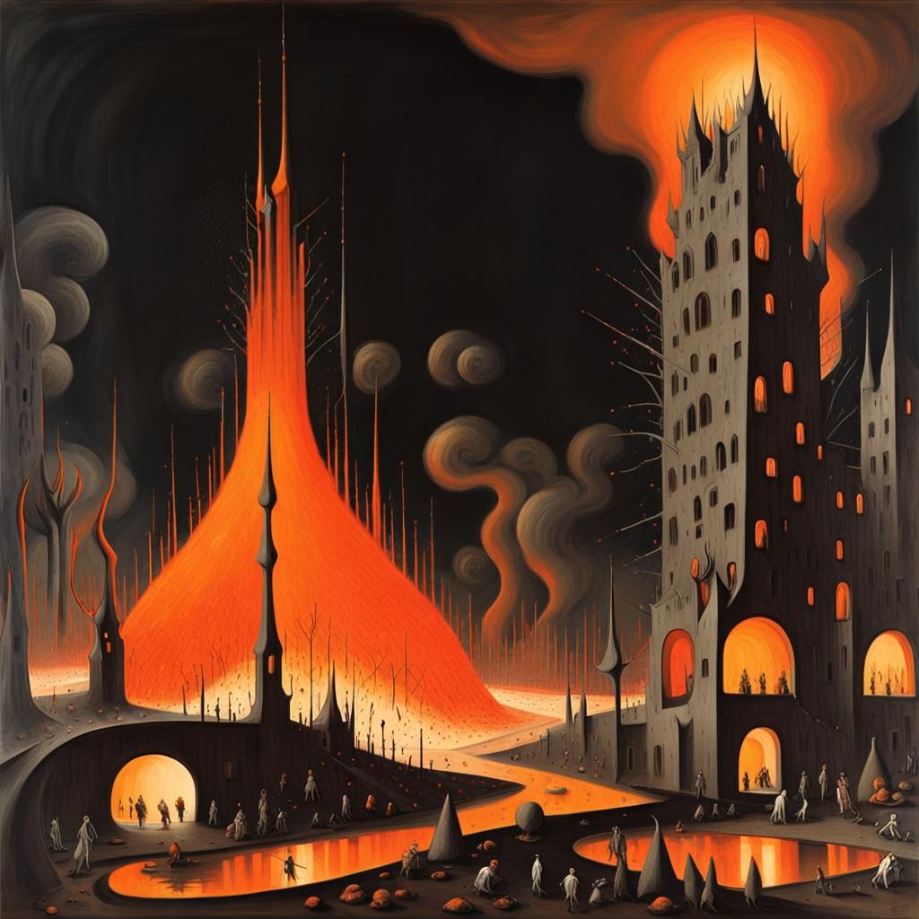 Demonic Architecture: Surreal Dark Fantasy Intersection