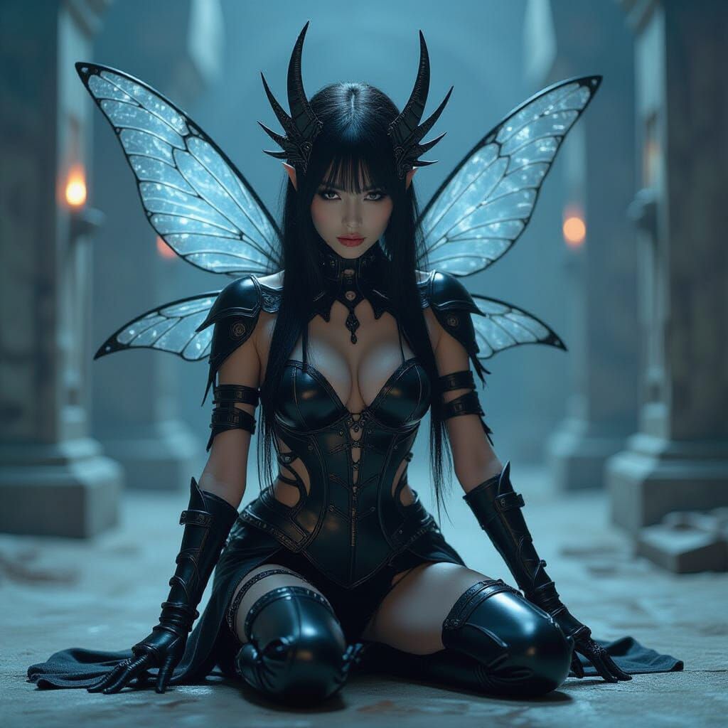 Fairy in Giger-Inspired Biomechanical Skinsuit: Cinematic Fi...