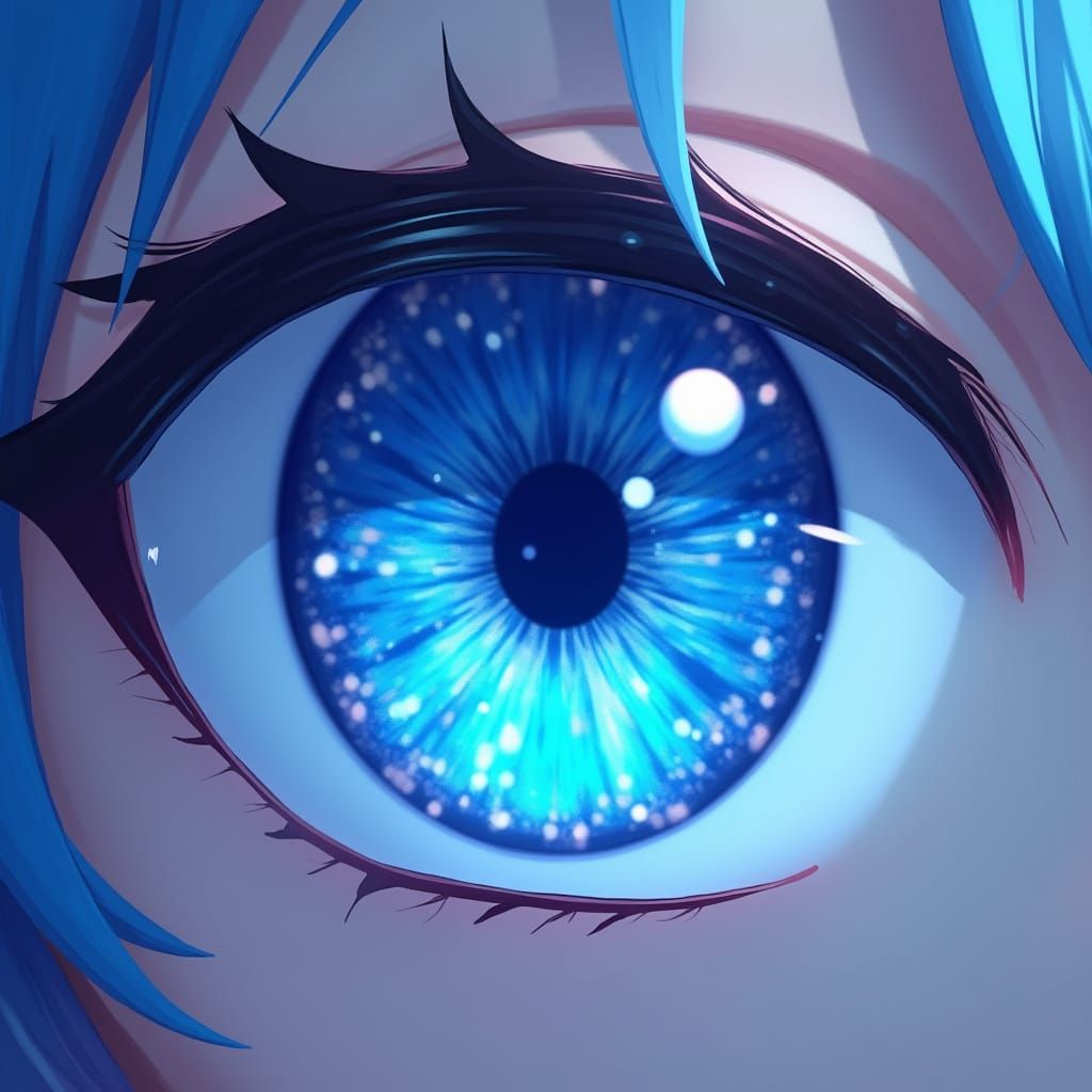 Exquisite 3D Anime Blue Cyclopean Eye in Hyper-Detailed Aest...