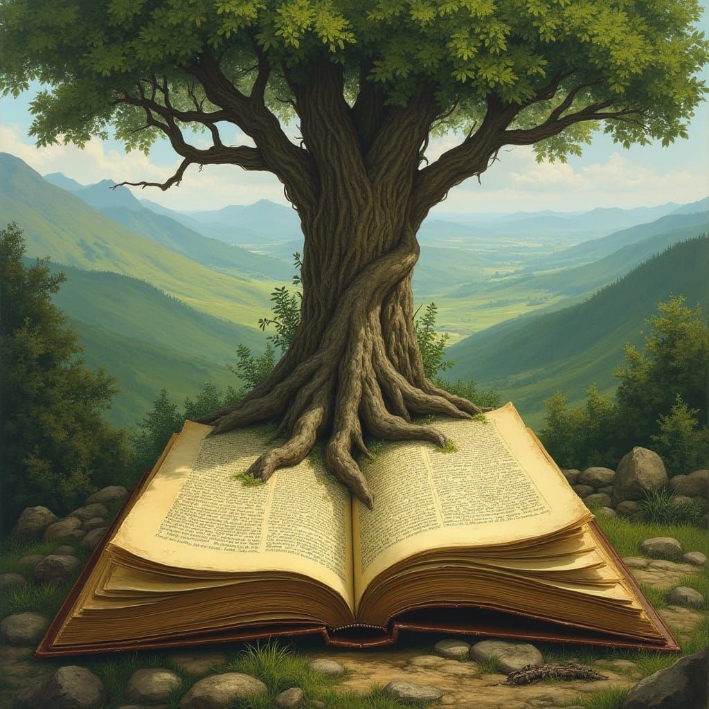 Book Gateway to Verdant Landscape, Mystical Art