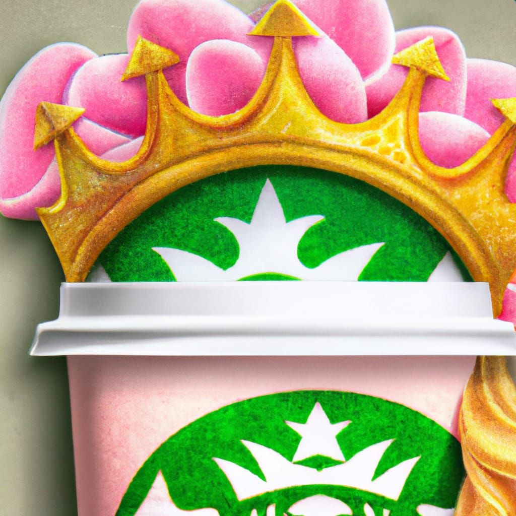 Princess Peach in Starbucks Logo: Photorealistic Detail
