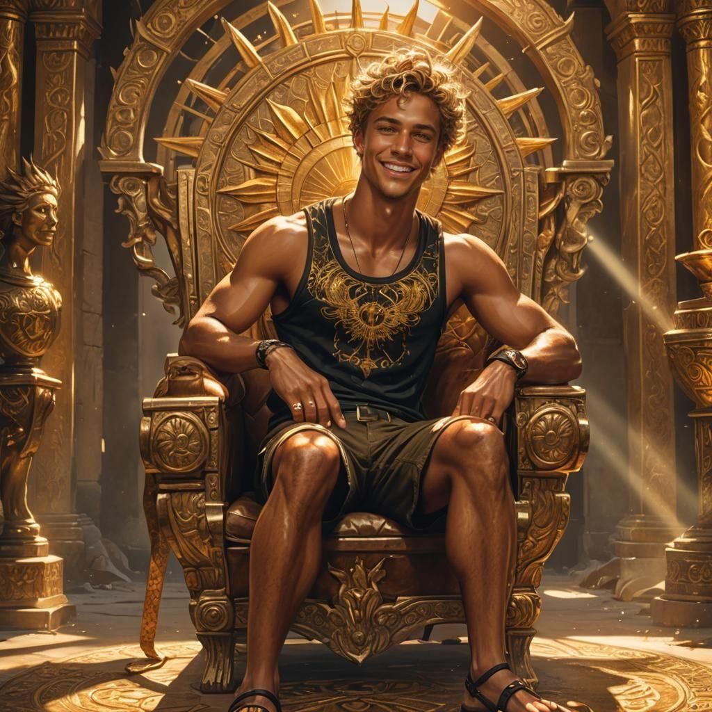 Apollo Lounging on a Golden Throne