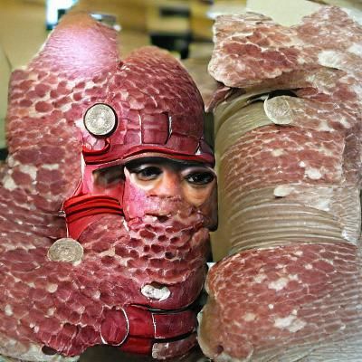 Bodybuilder in Salami Armor: A Culinary Warrior