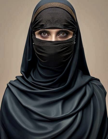 Fine Art Portrait of Woman in Black Niqab