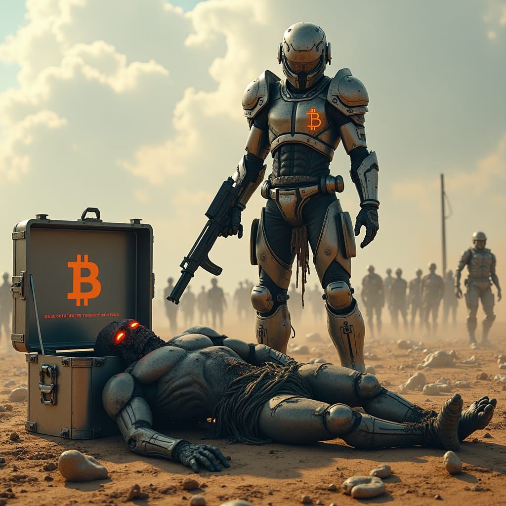 Warrior Victorious Over Zombies in Dystopian Wasteland