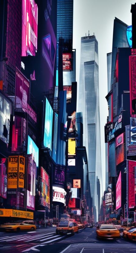 Cyberpunk New York City Digital Rendering