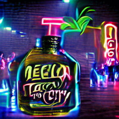 Neon Cityscape at Night in Cyberpunk Style