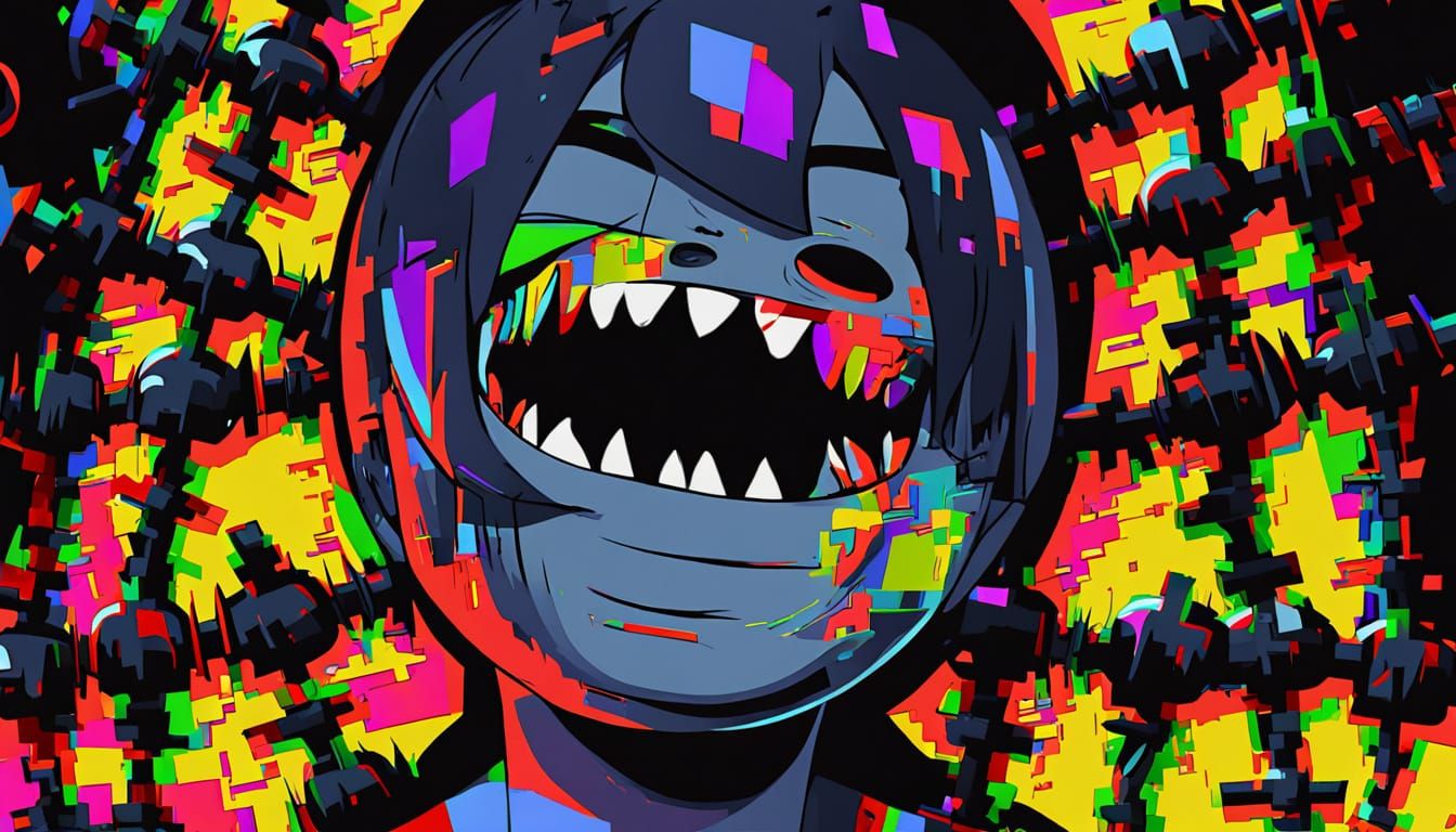 Surreal Horror Face in Junji Ito Style