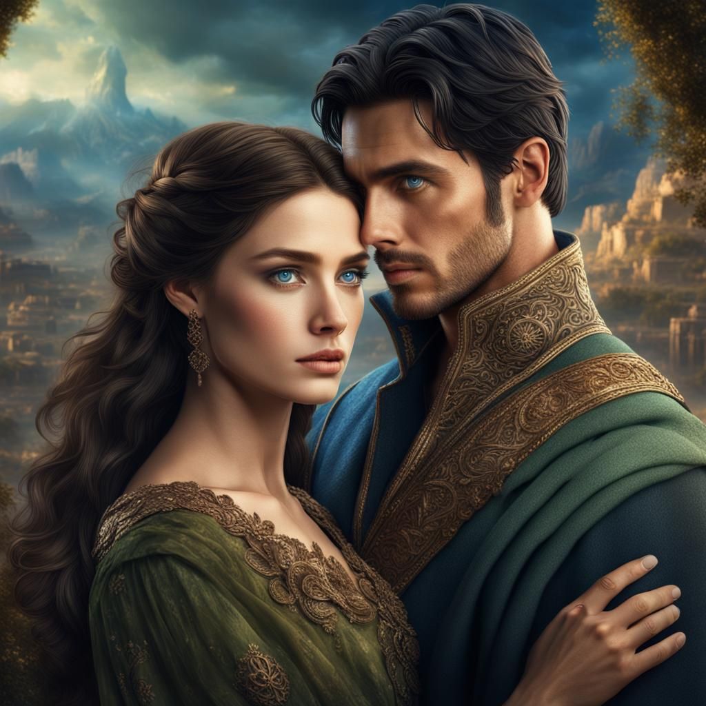 Romantic Couple Portrait: Digital Matte Painting
