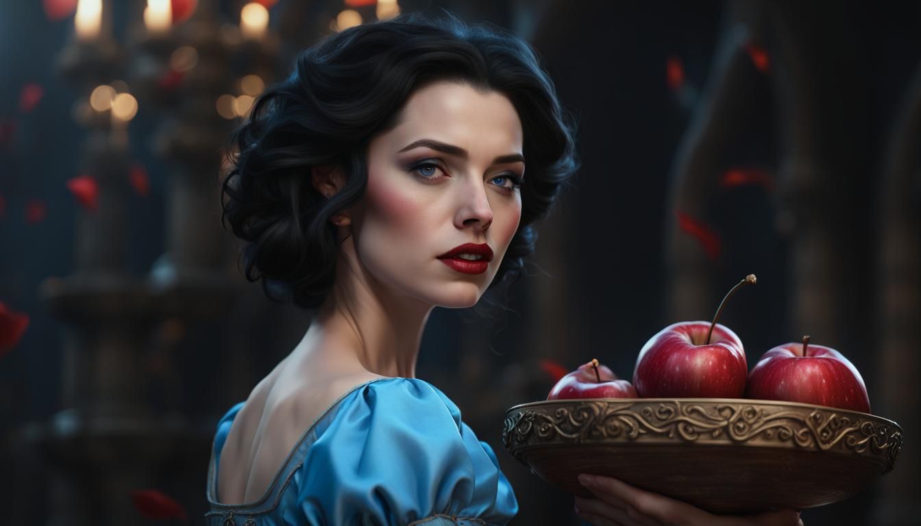 Snow White in a German Ballgown, Digital Painting