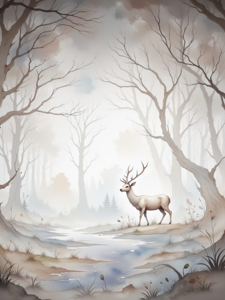 Day 5 Deer, my sketch to ai