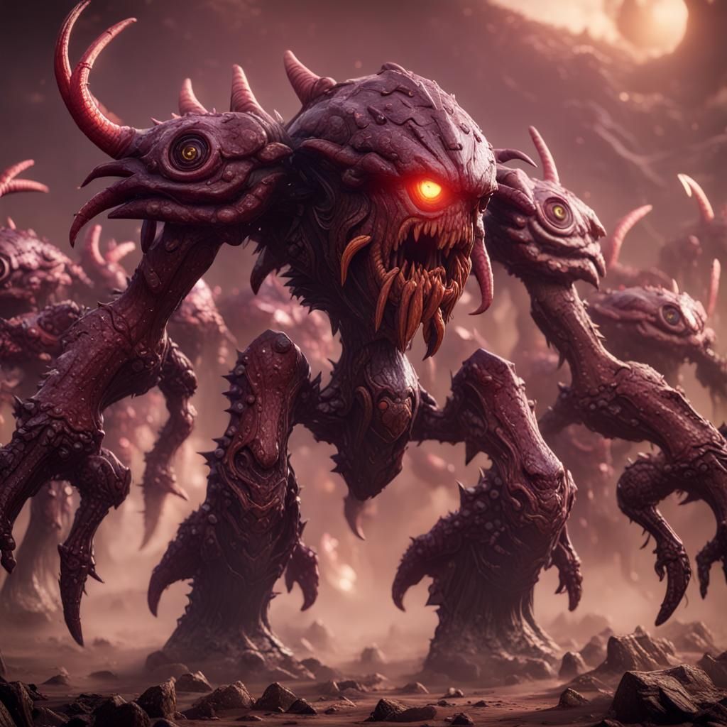 Zerg Army in Epic 3D Game Cinematic Style