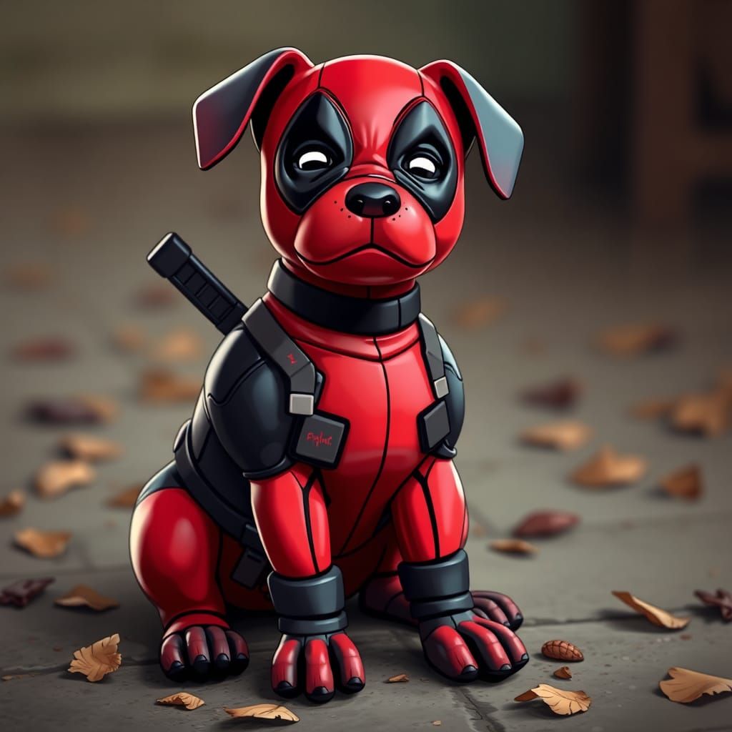 Deadpool Dog: An AI-Generated Image
