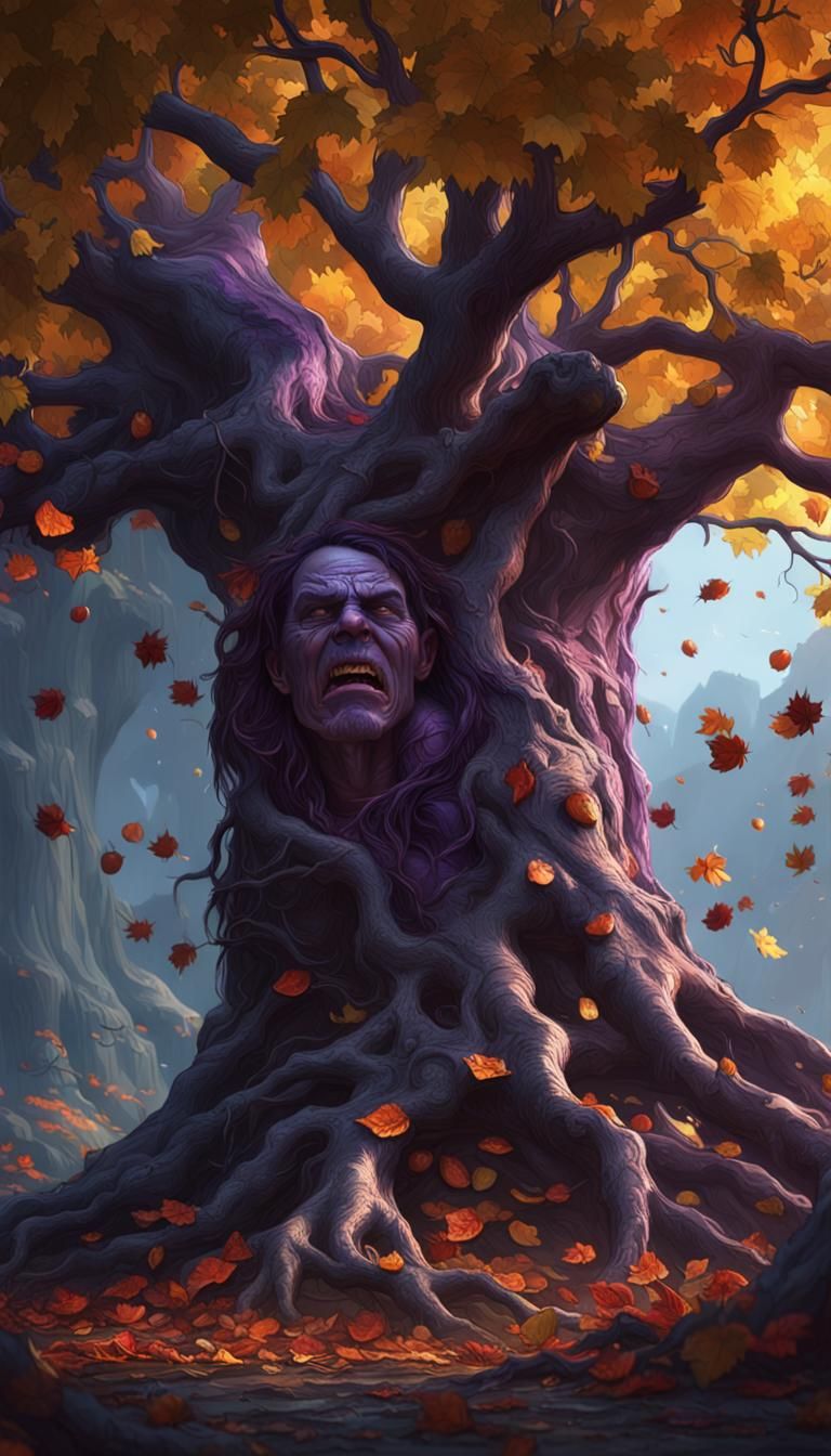 Dark Fantasy: Crying Tree with Rotten Fruit