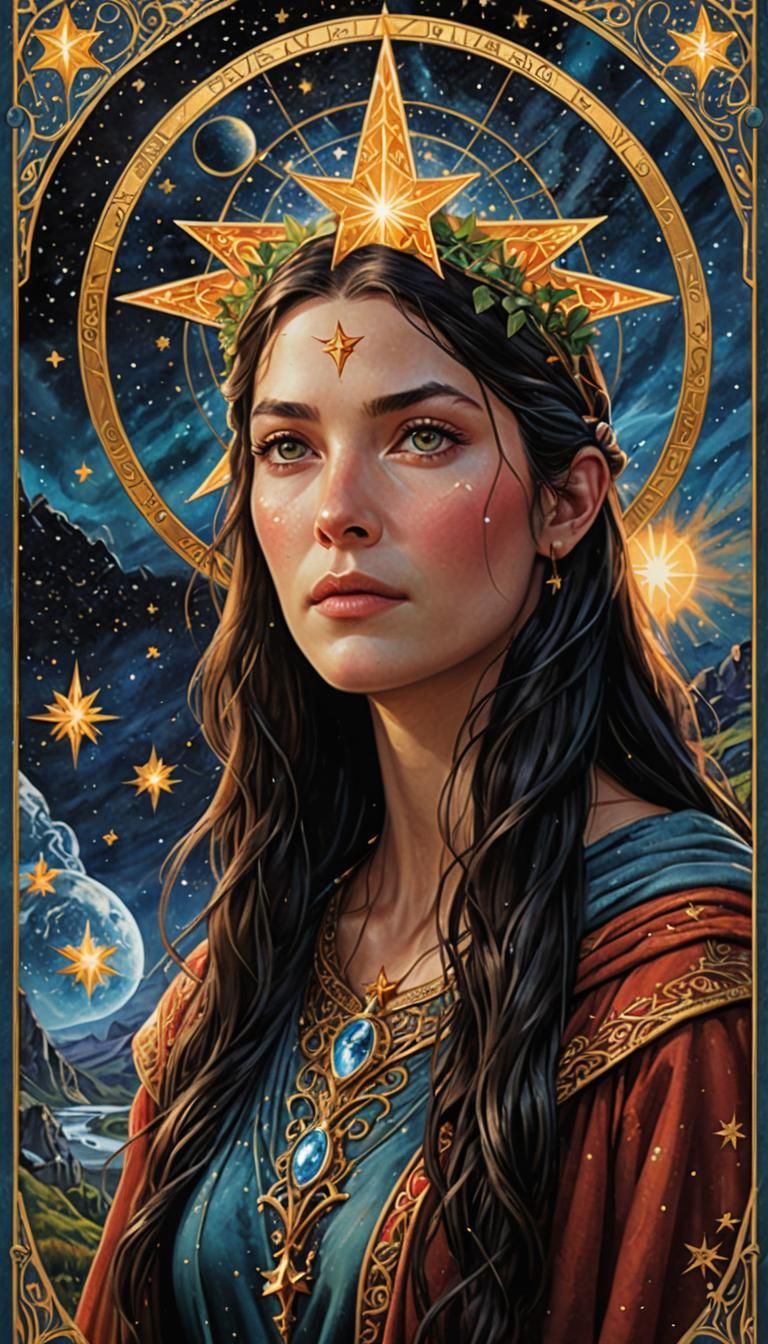 The Star Tarot Card: Arwen-Inspired Hyperrealism
