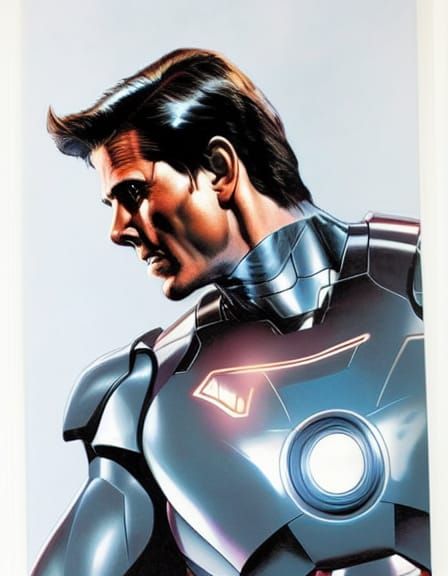 Superior Iron Man in Comic Book Art Style