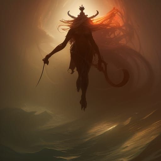 Hyperdetailed Sea Demon Concept Art in 8k