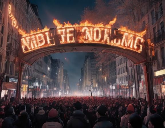 Surreal Marching Feet in a Burning Night
