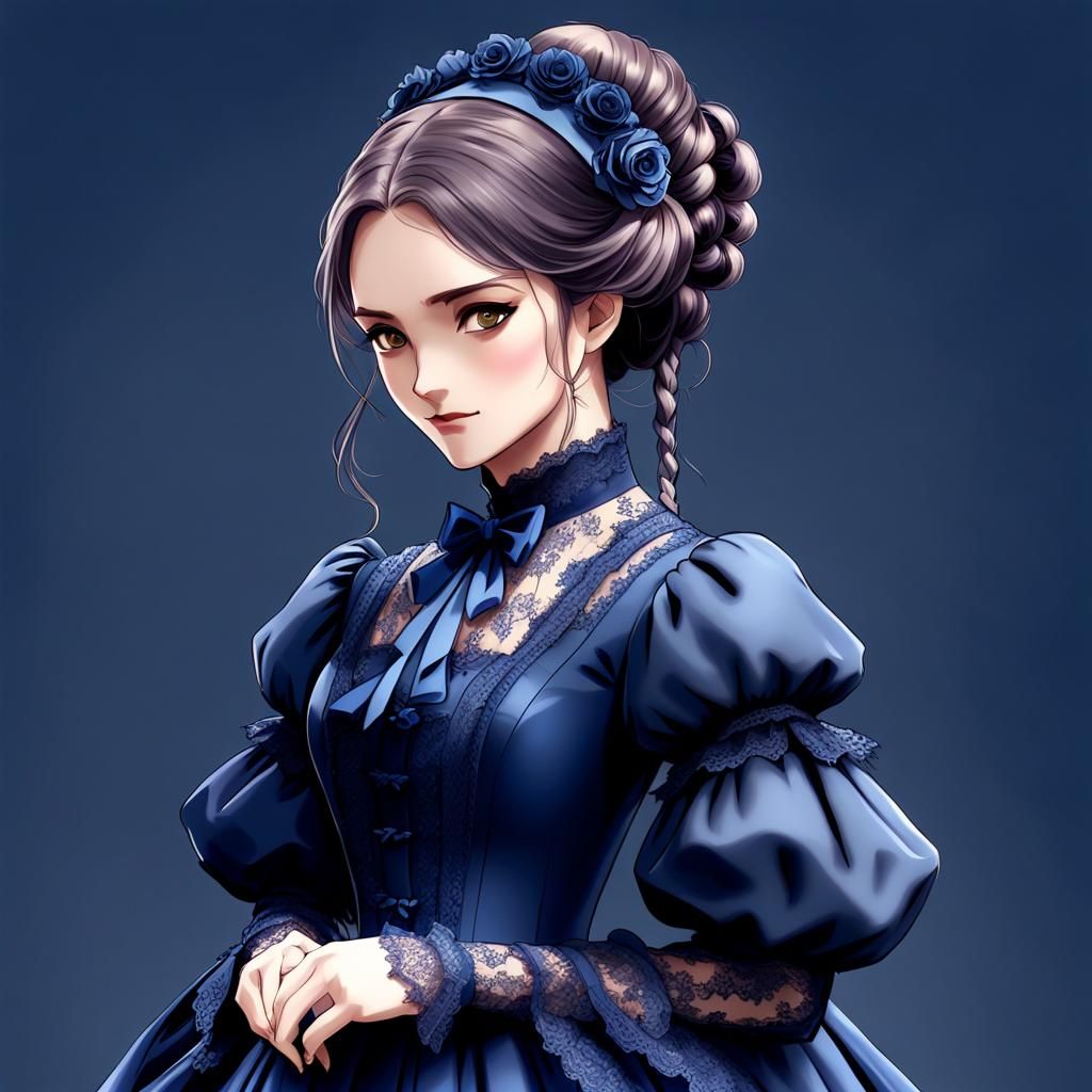 1890s Fashionable Lady in London: Anime Style