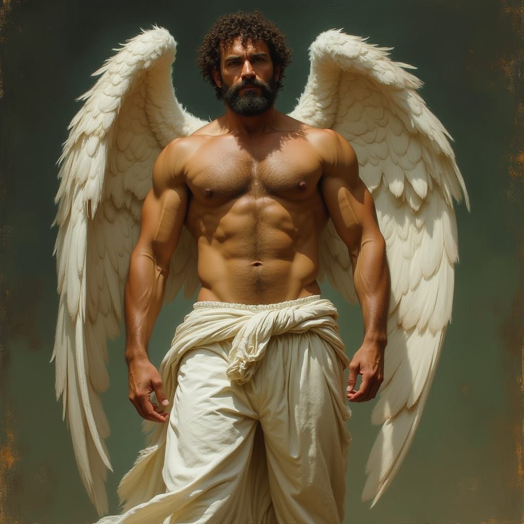 Mature Angel with Hairy Chest, Alma-Tadema Style