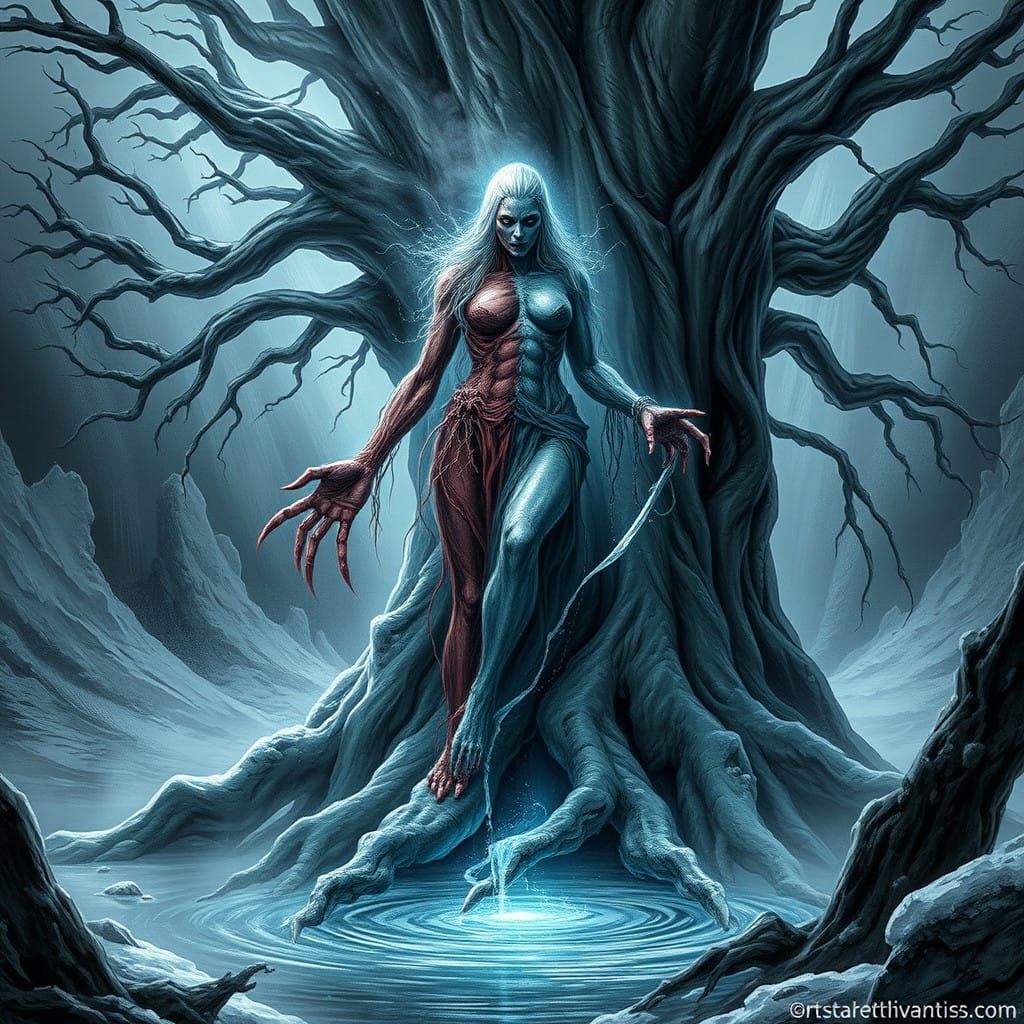 Majestic Hella Emerges from Niflheim's Frosty Veil