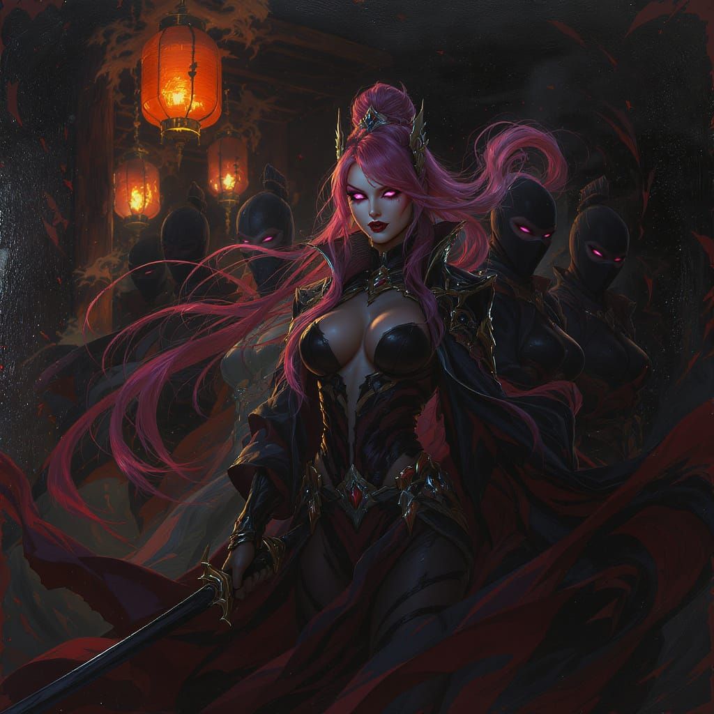 Yumi Kasumi Queen of Ninjas with Pink Hair and Elite Squad