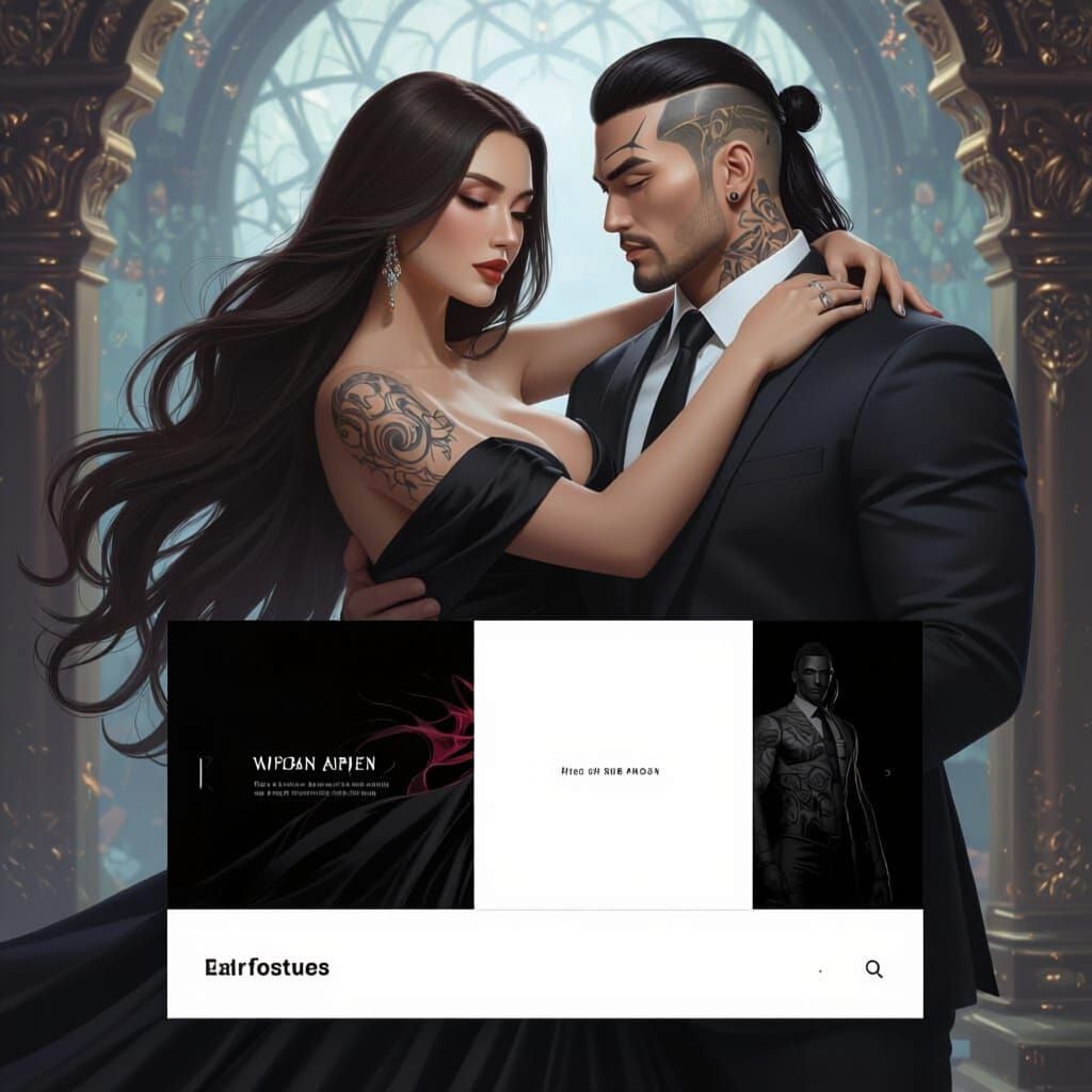 Elegant Couple Posed in Detailed Fantasy Portrait