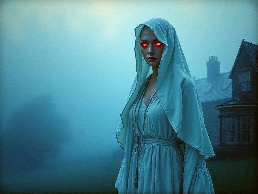 Eerie Mansion: Woman with Cosmic Eyes