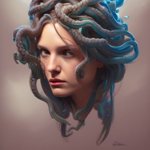 Medusa Portrait in Dynamic Lighting Style